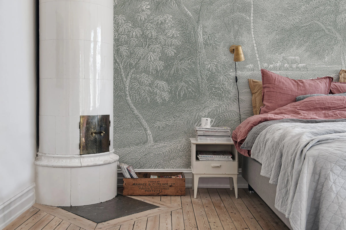 Jungle Land, Verdant Mural Wallpaper - room preview 03