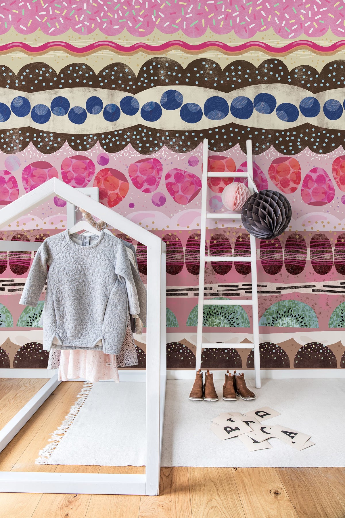 Sugar Stripes Mural Wallpaper - room preview 03