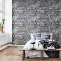 Stacked Bricks Mural Wallpaper - room preview 03