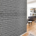 Soft Bricks, Gray Mural Wallpaper - room preview 03