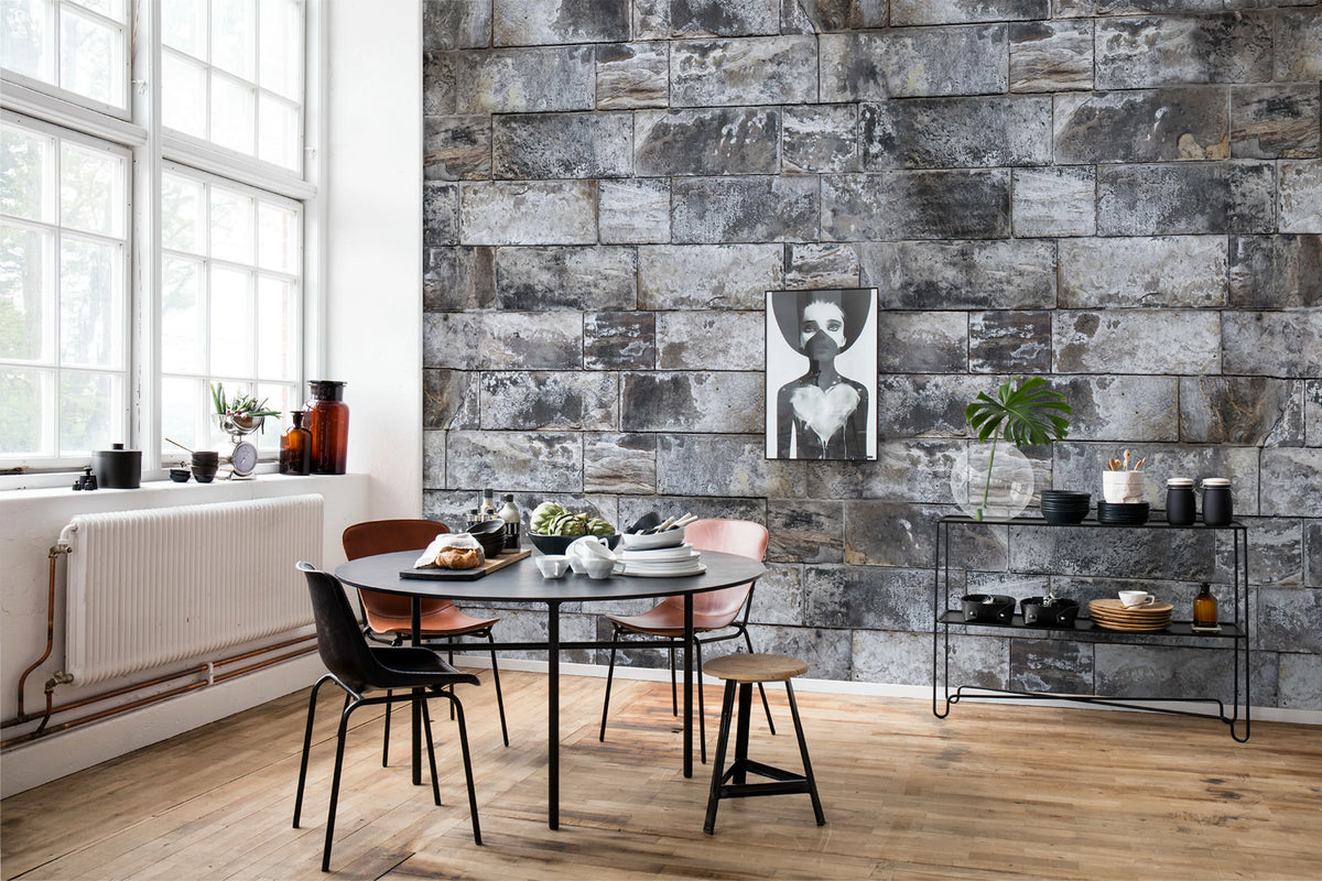 Block Wall Mural Wallpaper - room preview 03