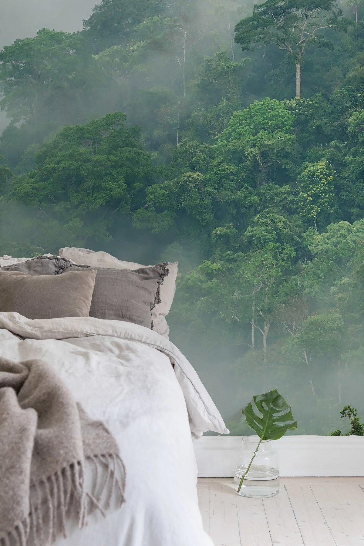 Misty Forest Mural Wallpaper - room preview 03
