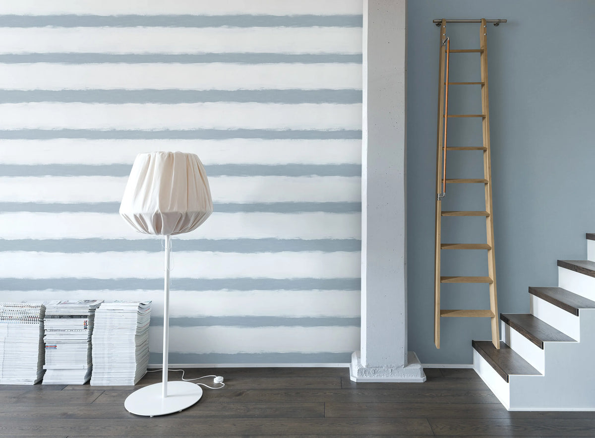 Linen, Blue Mural Wallpaper - room preview 03