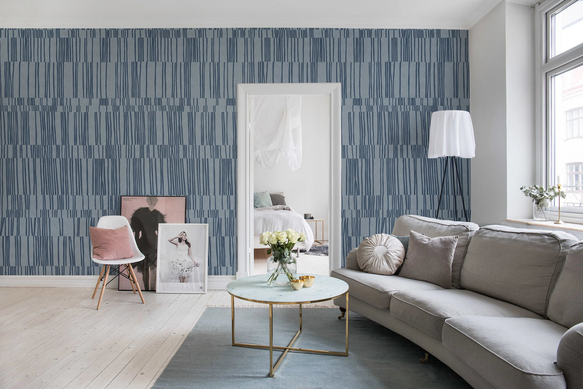Sea Reflections, Blue Mural Wallpaper - room preview 03