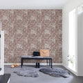 Decorated Bricks, Red Mural Wallpaper - room preview 03