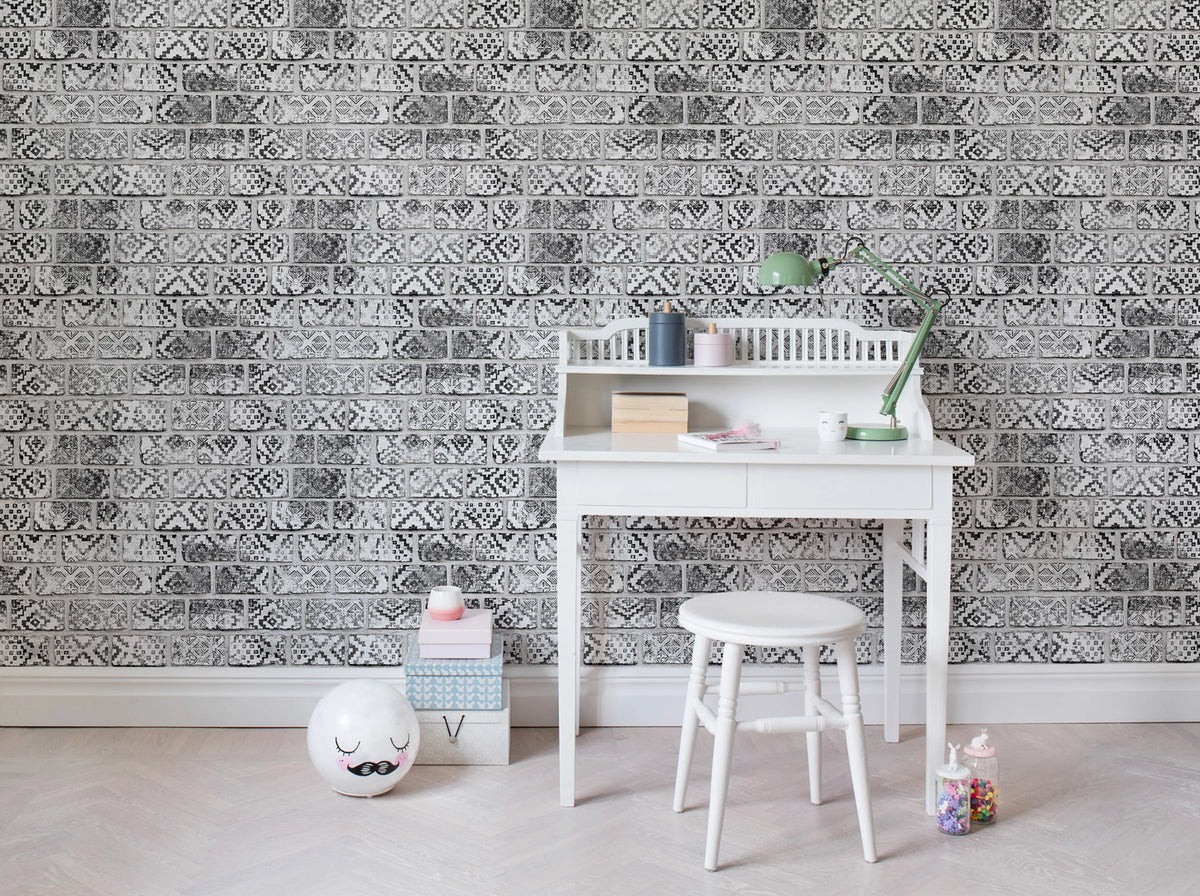 Decorated Bricks Mural Wallpaper - room preview 03