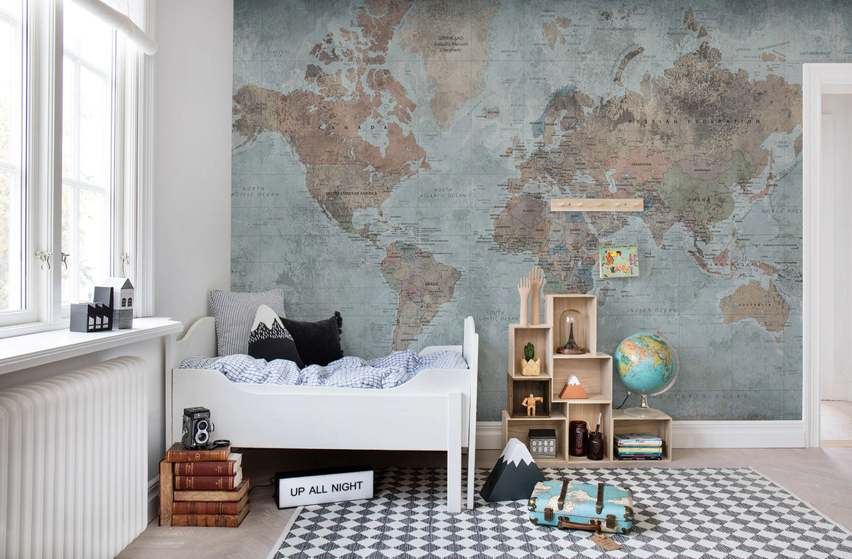 Around The World Mural Wallpaper - room preview 03