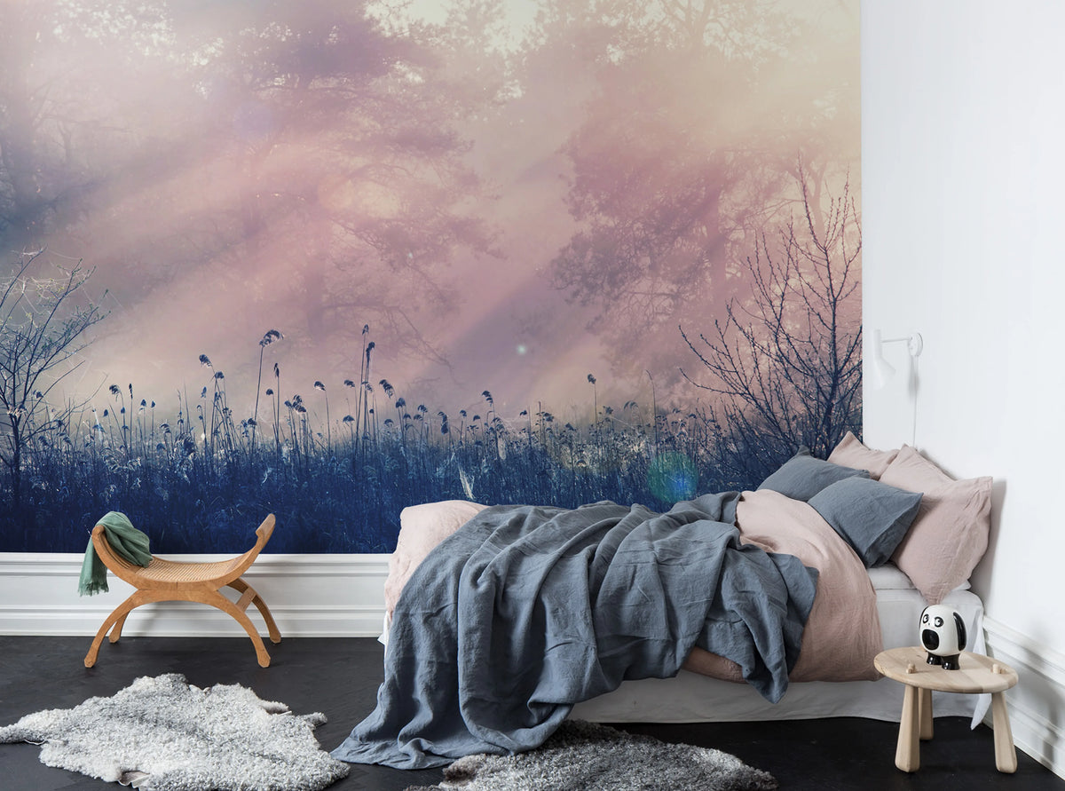 Pink Dawn Mural Wallpaper - room preview 03