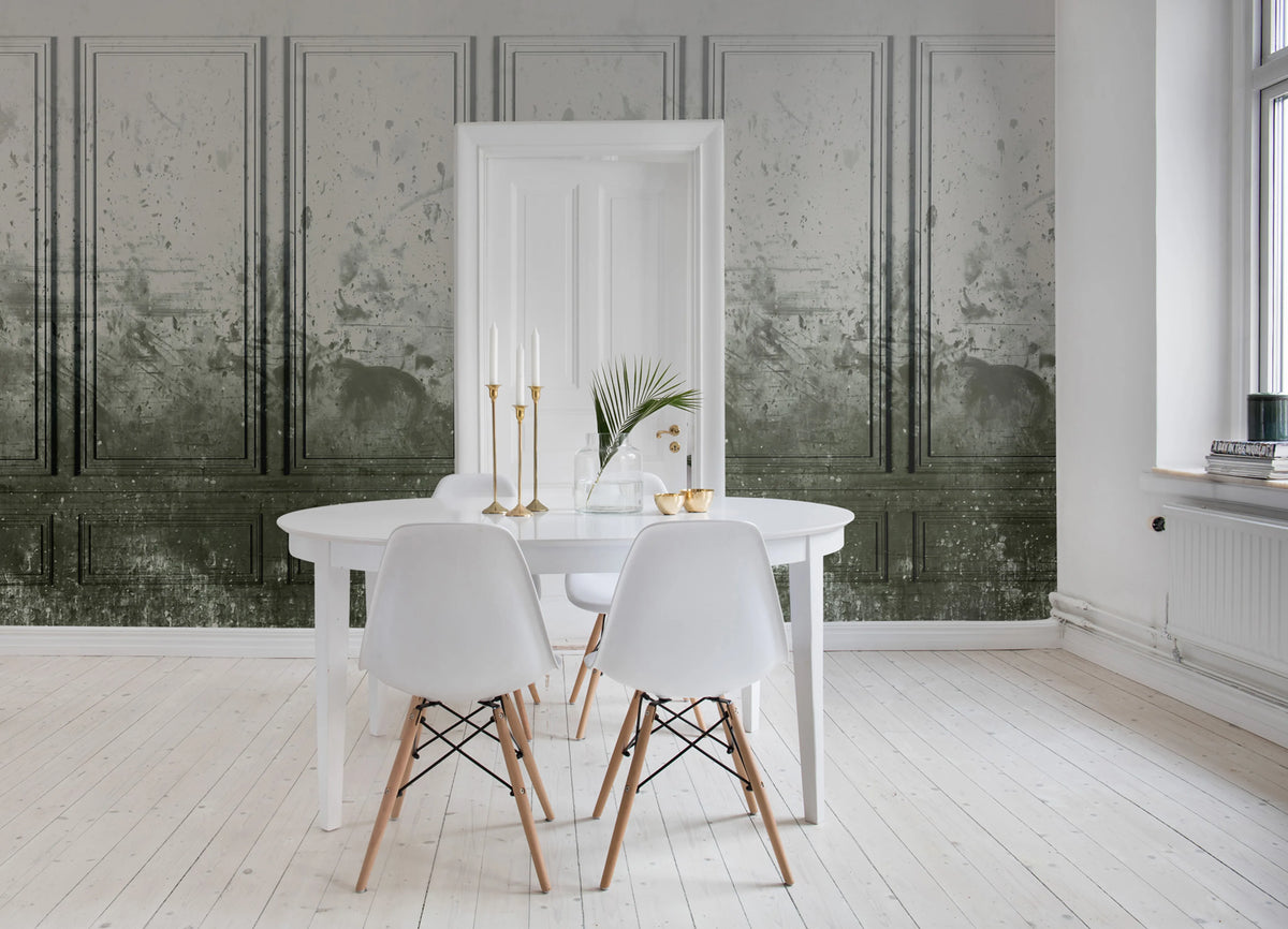 Patinated Panels, Moss Mural Wallpaper - room preview 03