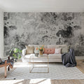 Fragments, Charcoal Mural Wallpaper - room preview 03