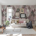 Big Harlequin, Plum Mural Wallpaper - room preview 03
