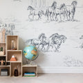 Horse Herd Mural Wallpaper - room preview 03
