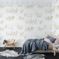 Horse Herd, Gold Mural Wallpaper - room preview 03