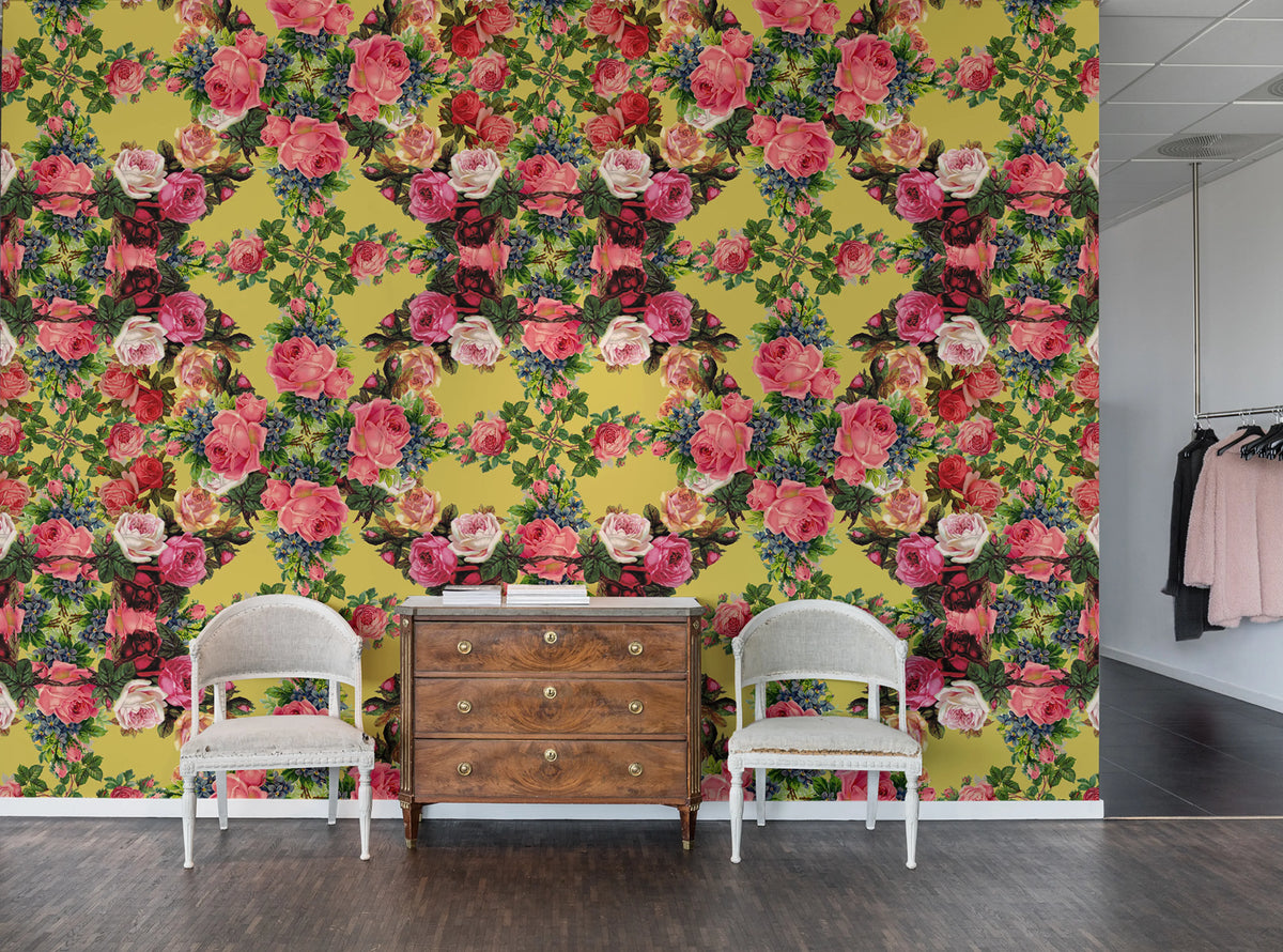 Floral Frida Mural Wallpaper - room preview 03