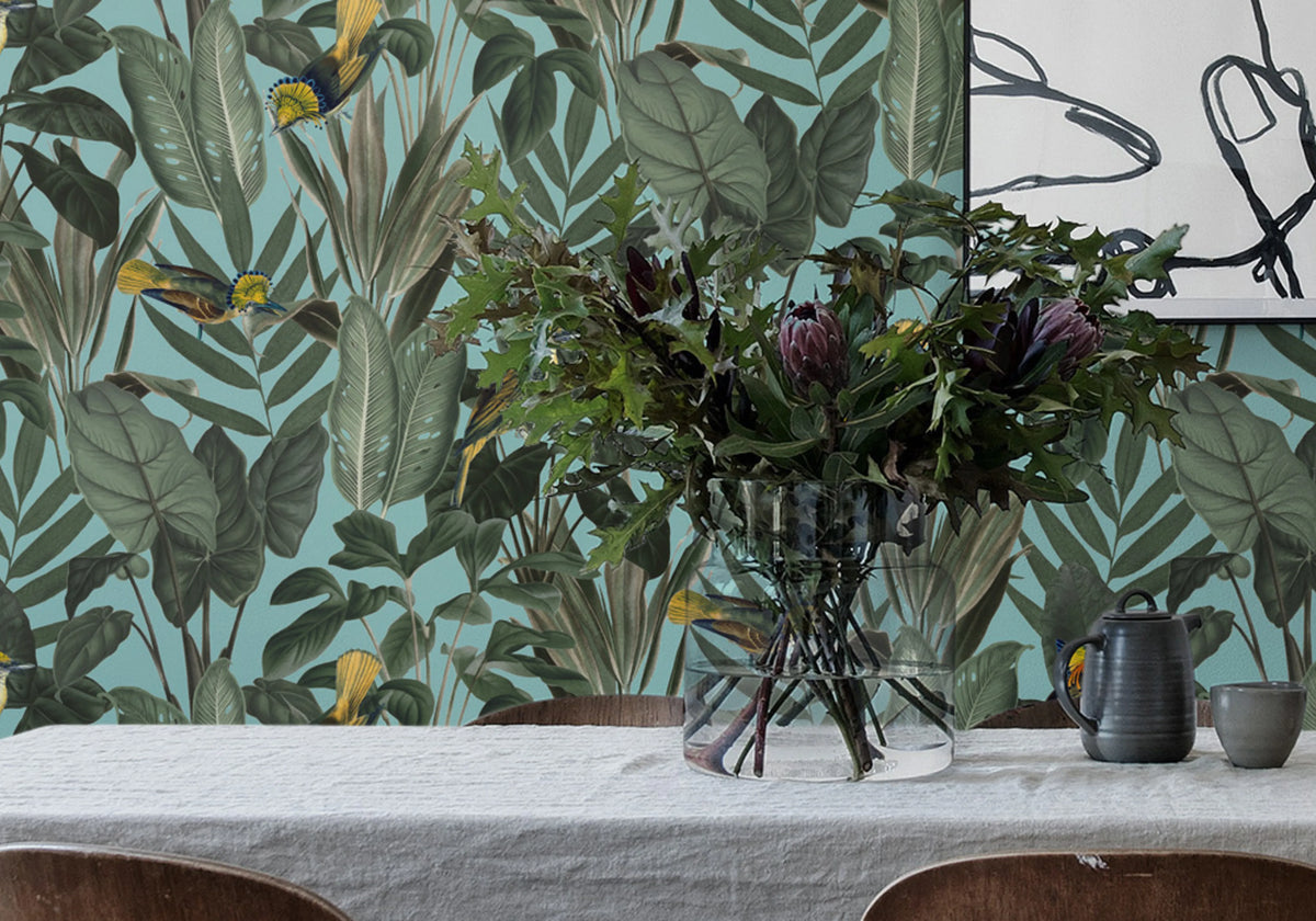 Yellow Bird Mural Wallpaper - room preview 03