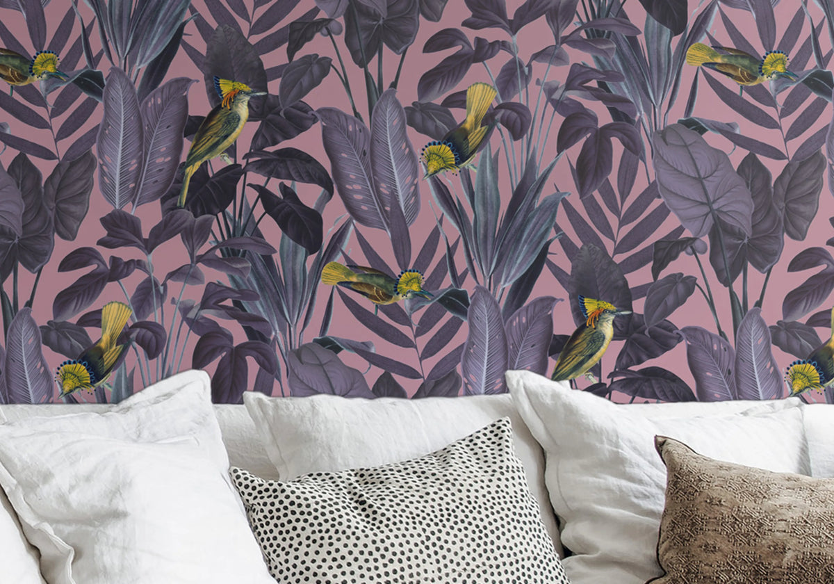 Yellow Bird, Dusk Mural Wallpaper - room preview 03