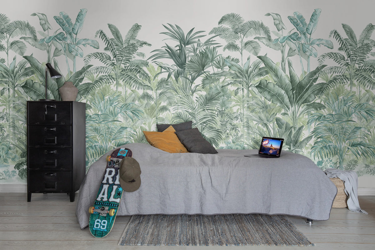 Pride Palms, Emerald Mural Wallpaper - room preview 03