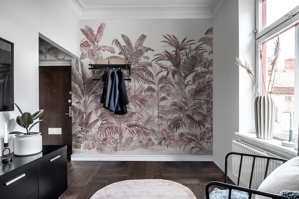 Pride Palms, Plum Mural Wallpaper - room preview 03
