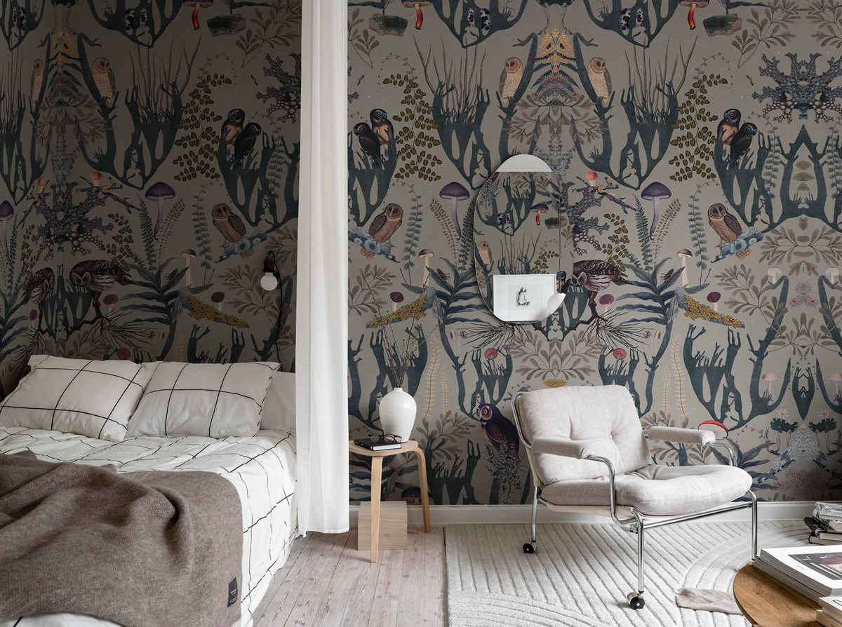 The Swedish Forest, Blue Mural Wallpaper - room preview 03
