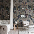The Swedish Forest, Blue Mural Wallpaper - room preview 03