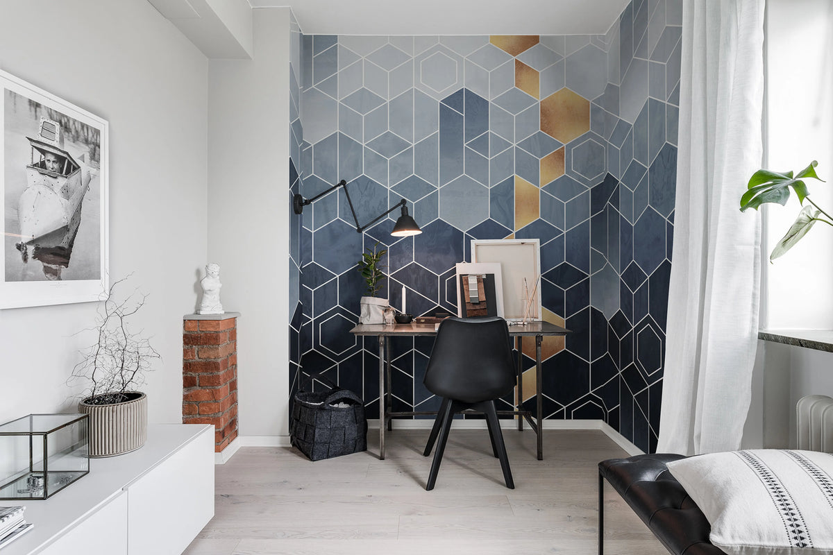 Gradient Geometry Mural Wallpaper - room preview 03
