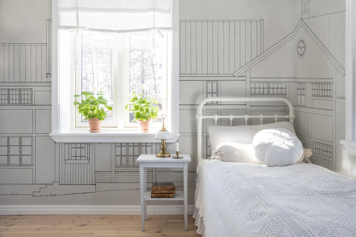 Lilla H Mural Wallpaper - room preview 03