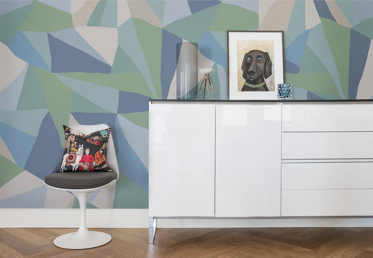 Retro Geometry, Ice Mural Wallpaper - room preview 03