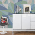 Retro Geometry, Ice Mural Wallpaper - room preview 03