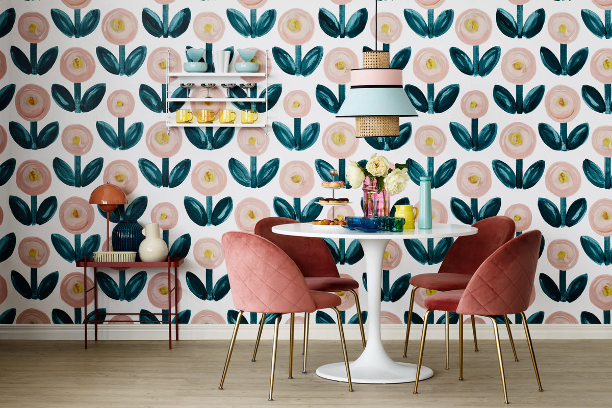 Flower Parade Mural Wallpaper - room preview 03