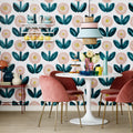 Flower Parade Mural Wallpaper - room preview 03