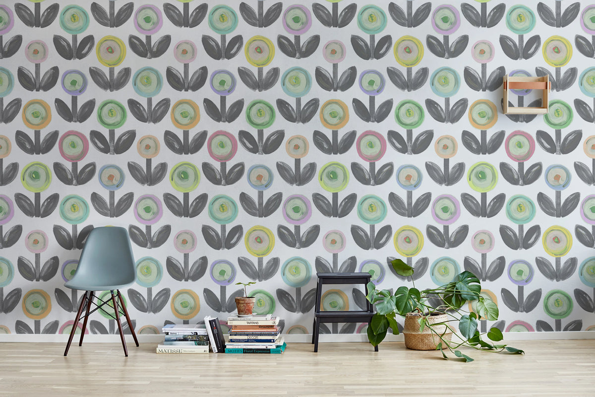 Flower Parade, Licorice Mural Wallpaper - room preview 03