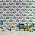 Flower Parade, Licorice Mural Wallpaper - room preview 03