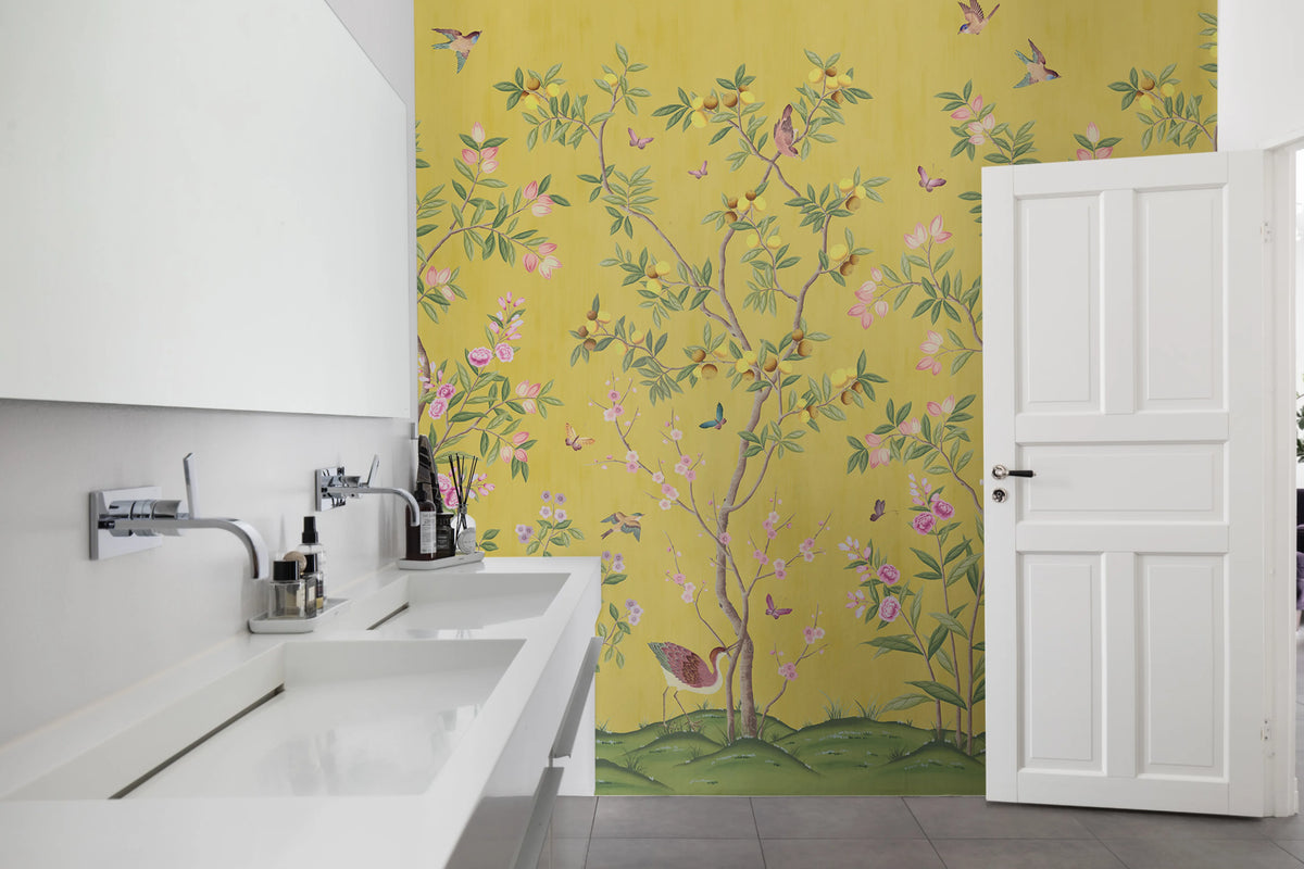 Chinoiserie Chic, Saffron Mural Wallpaper - room preview 03
