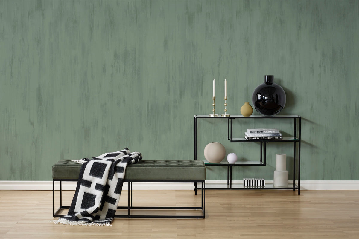 Brushstrokes, Jade Mural Wallpaper - room preview 03