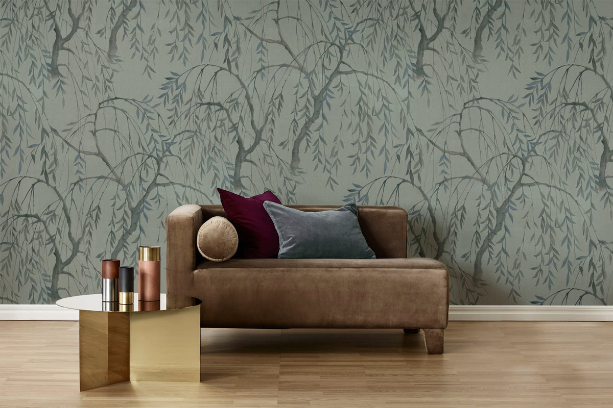 Weeping Willows, Jade Mural Wallpaper - room preview 03