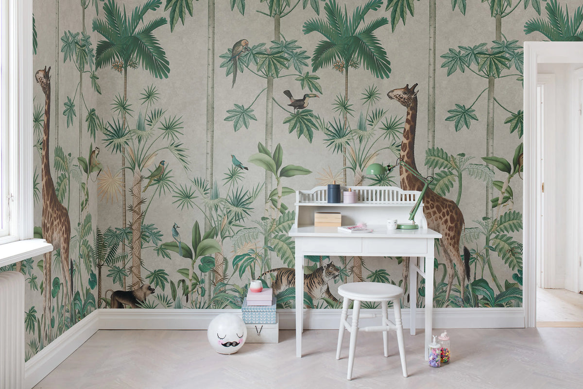 Giraffes Stroll Mural Wallpaper - room preview 03