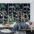 Giraffes Stroll, Nightfall Mural Wallpaper - room preview 03