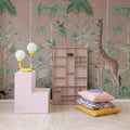 Giraffes Stroll, Pink Mural Wallpaper - room preview 03