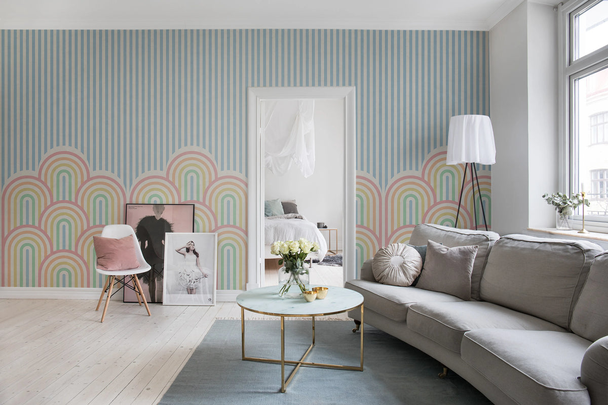 Hilltops, Rainbow Mural Wallpaper - room preview 03