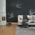 Concrete Art, Night Swallow Mural Wallpaper - room preview 03
