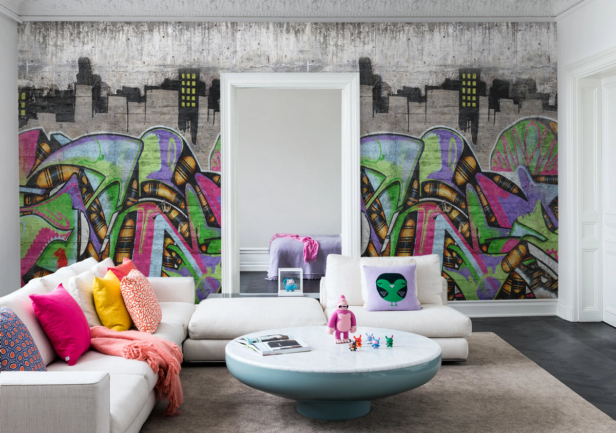 Concrete Art Mural Wallpaper - room preview 03