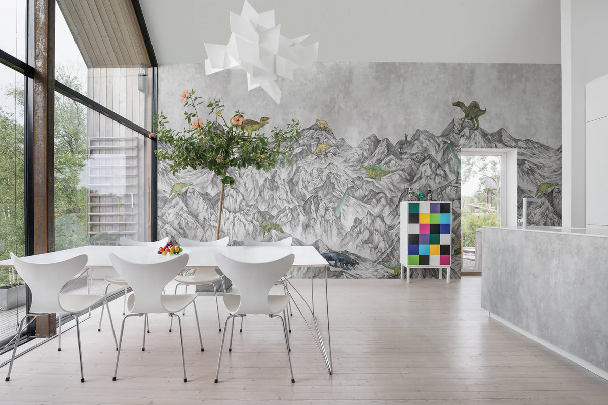 Dinosaur Mountain Mural Wallpaper - room preview 03