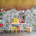 Dinosaur Mountain, Volcano Mural Wallpaper - room preview 03