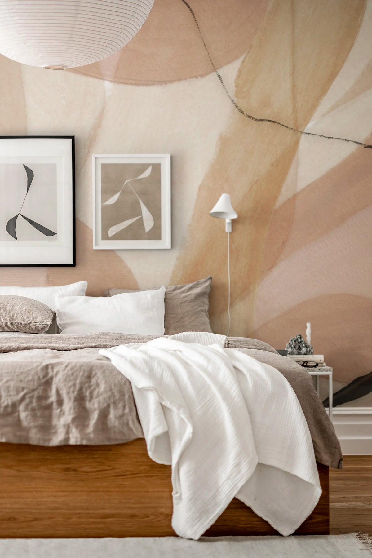 Asana, Dusty Pink Mural Wallpaper - room preview 03