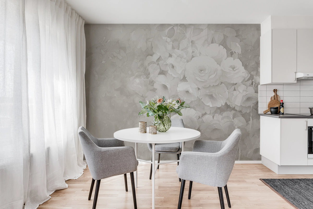 Harmony, Gray Mural Wallpaper - room preview 03