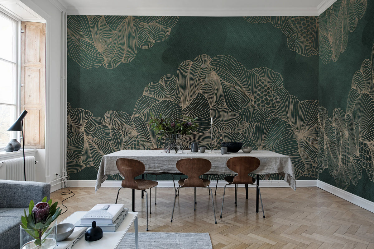 Opulence, Jade Mural Wallpaper - room preview 03