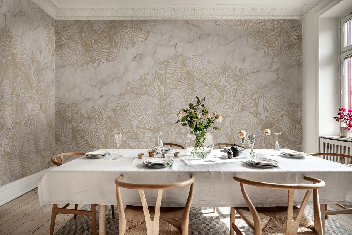 Opulence, Marble Mural Wallpaper - room preview 03