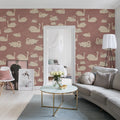 Cygne, Rose Mural Wallpaper - room preview 03