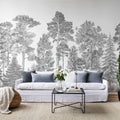 Scandinavian Bellewood, Gray Mural Wallpaper - room preview 03