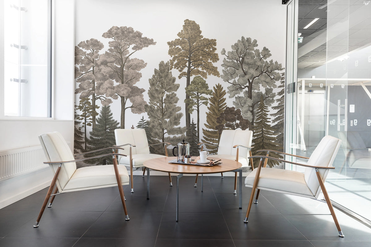 Scandinavian Bellewood, Fall Mural Wallpaper - room preview 03